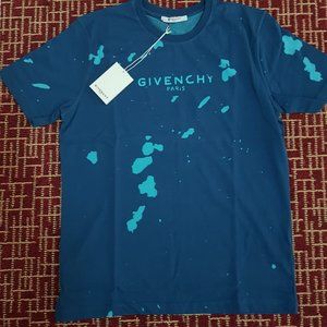 Givenchy Worn Fabric Blue T-Shirt